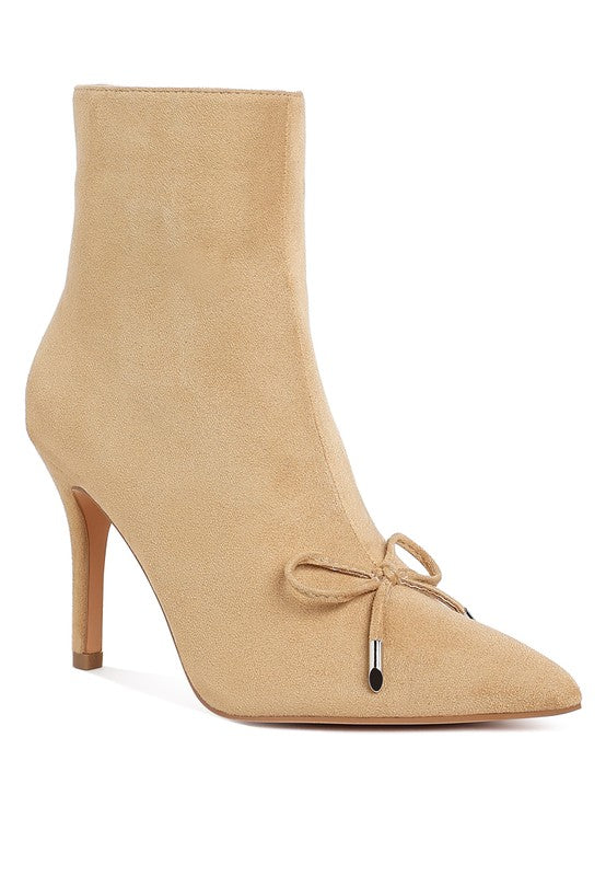 Dapers Bow Detail Ankle Boots - Tigbul's Variety Fashion Shop