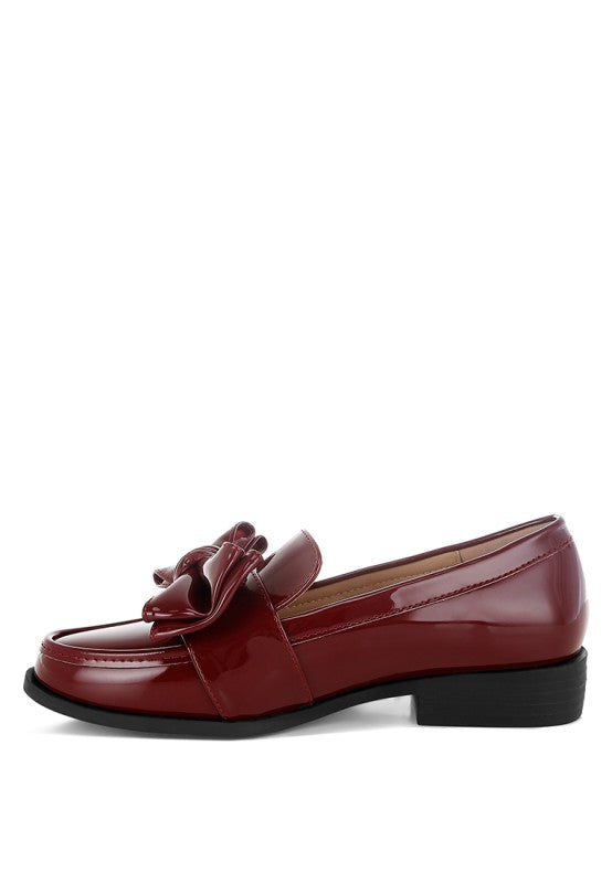 Araminta Classic Chunky Bow Loafers - Tigbul's Variety Fashion Shop
