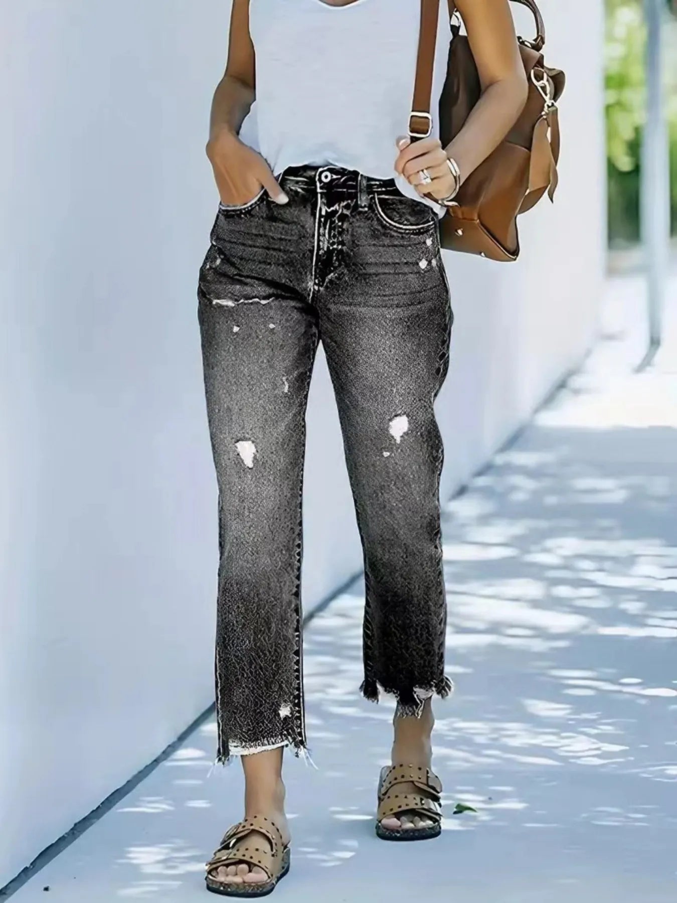 Distressed Straight Leg Jeans - Tigbul's Variety Fashion Shop