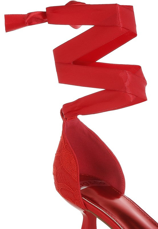 Laika Lace Kitten Heel Sandals - Tigbul's Variety Fashion Shop