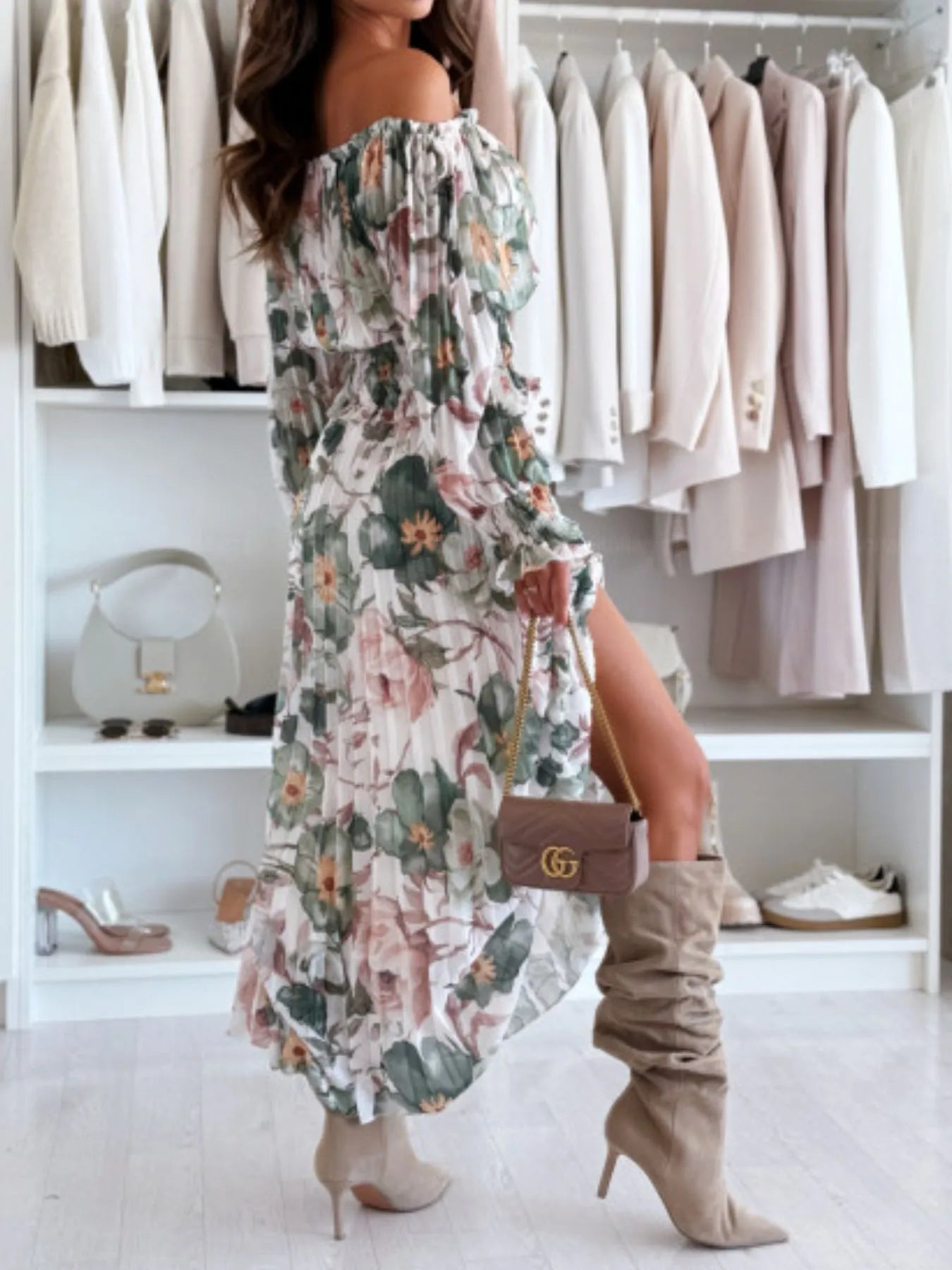 Floral Off-Shoulder Top and Skirt Two-Piece Set - Tigbul's Variety Fashion Shop