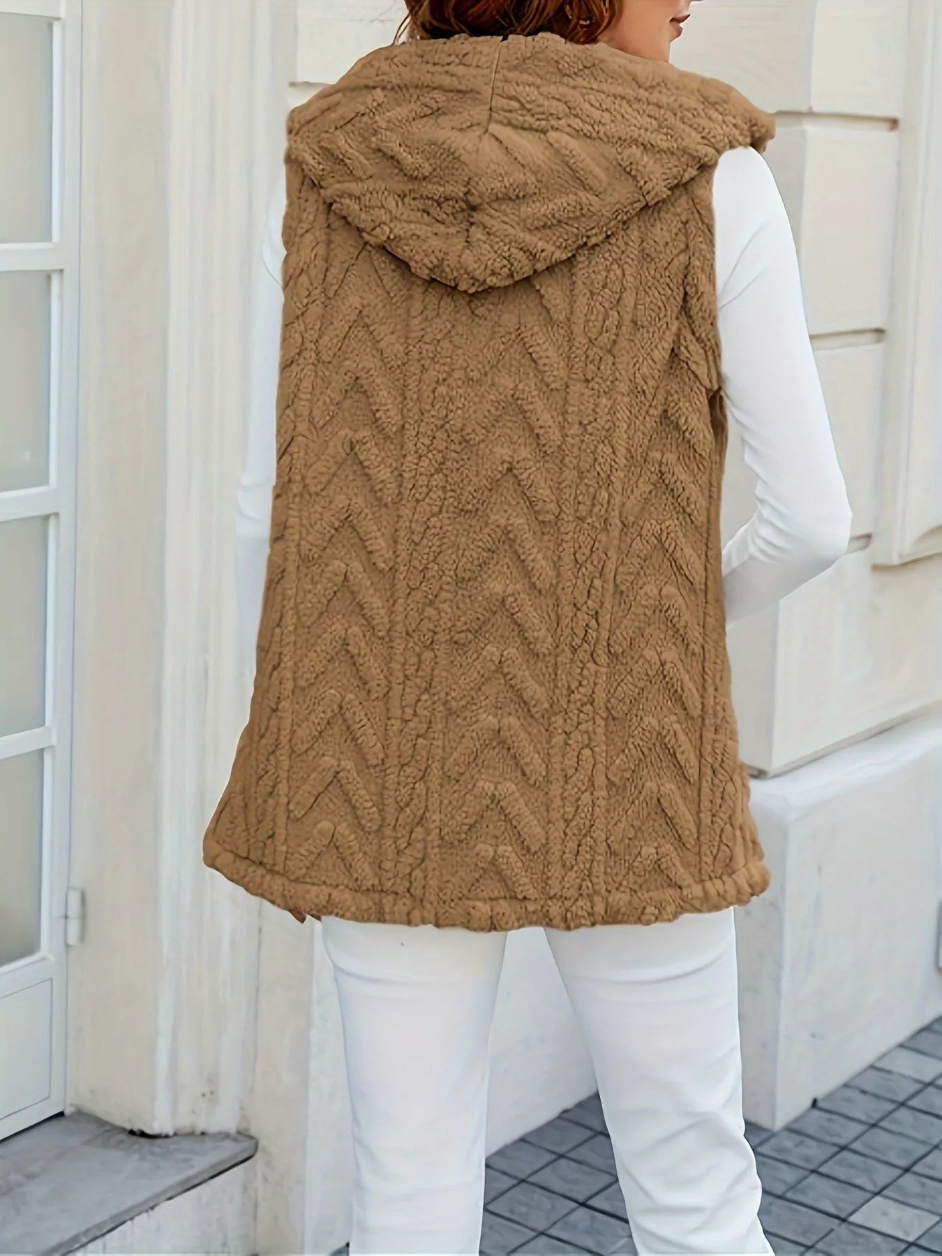 Button-Front Hooded Vest Coat - Tigbul's Variety Fashion Shop