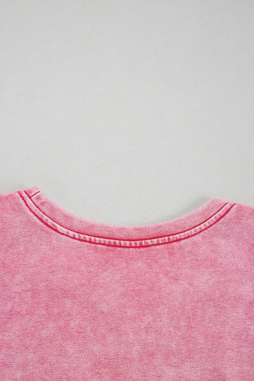 Pink Mineral Wash Raw Edge Ruffle Mini Dress - Tigbul's Variety Fashion Shop