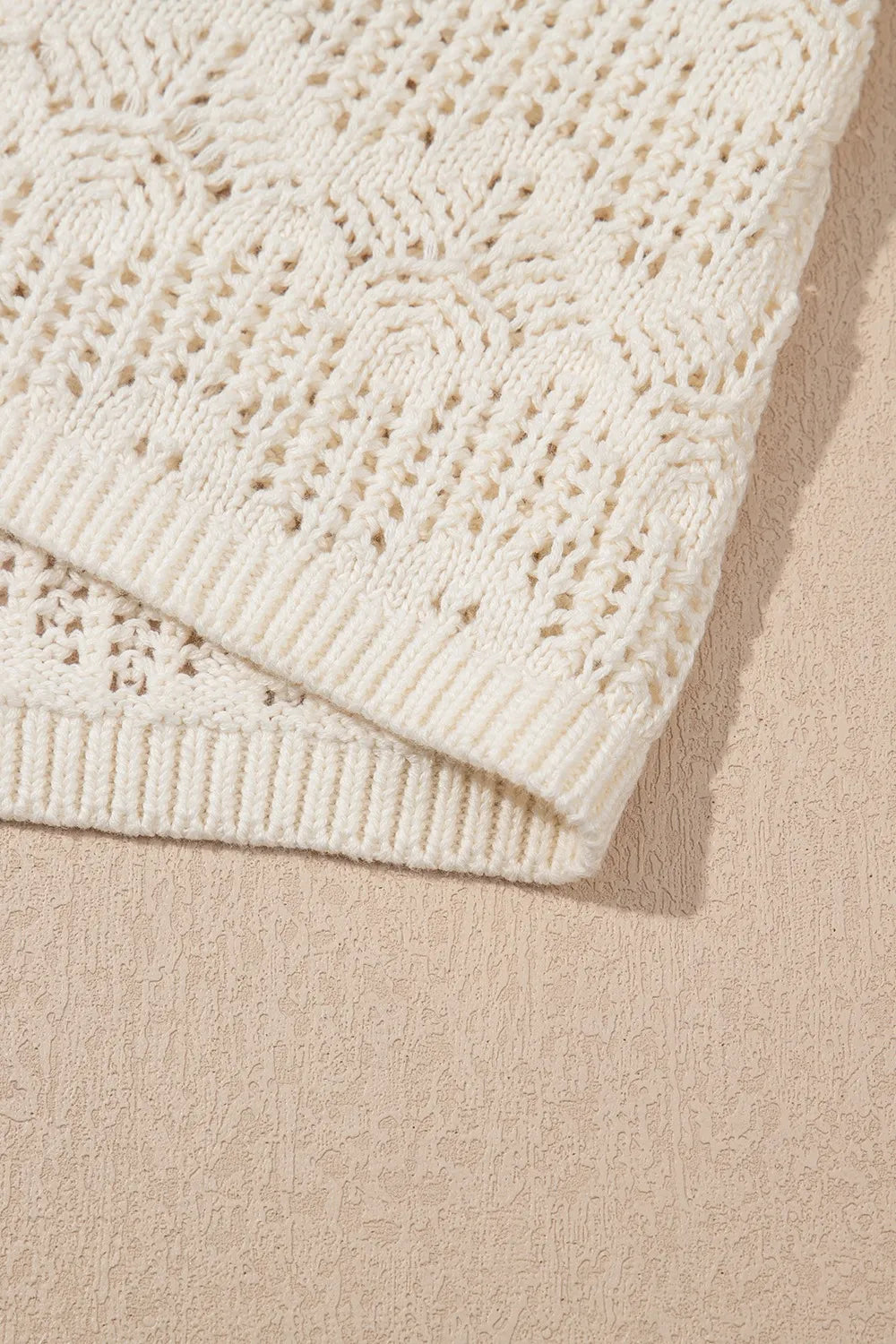 Embroidered Patchwork Hollow Out Knitted Ruffle Sweater Vest - Tigbul's Variety Fashion Shop