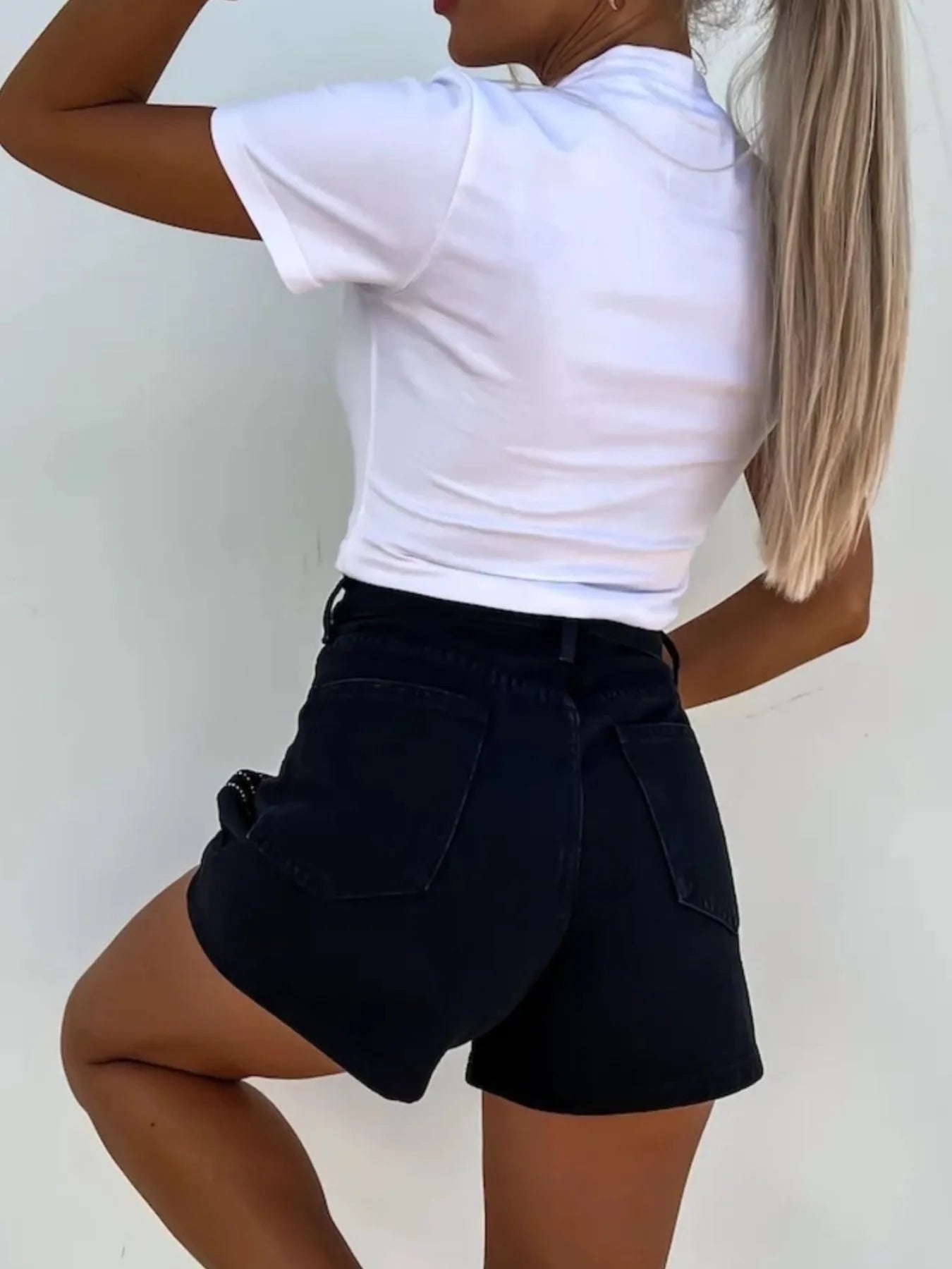 High Waist Wash Denim Shorts - Tigbul's Variety Fashion Shop