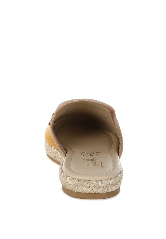 Nazaya Horsebit Detail Espadrilles Mules - Tigbul's Variety Fashion Shop
