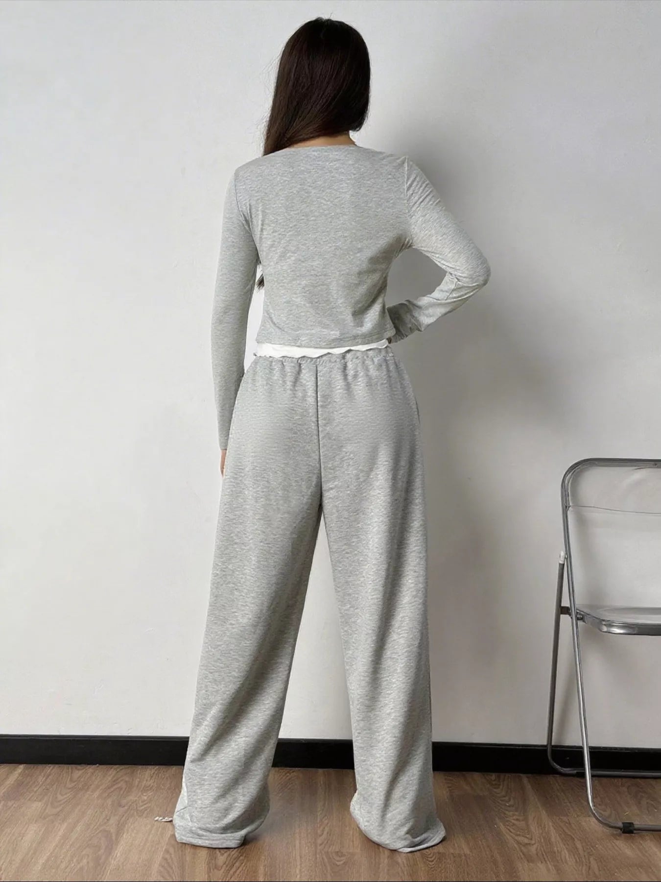 Tied Long Sleeve Top and Pants Set - Tigbul's Variety Fashion Shop