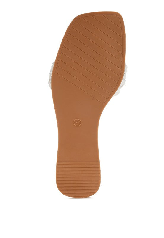 Hazbin Diamante Flat Sandals - Tigbul's Variety Fashion Shop