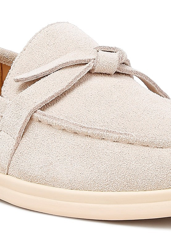 Nautica Genuine Suede Knot Detailed Loafers - Tigbul's Variety Fashion Shop