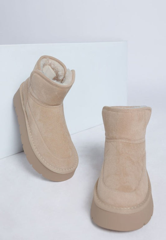 Holias Chunky Heeled Snow Boots - Tigbul's Variety Fashion Shop