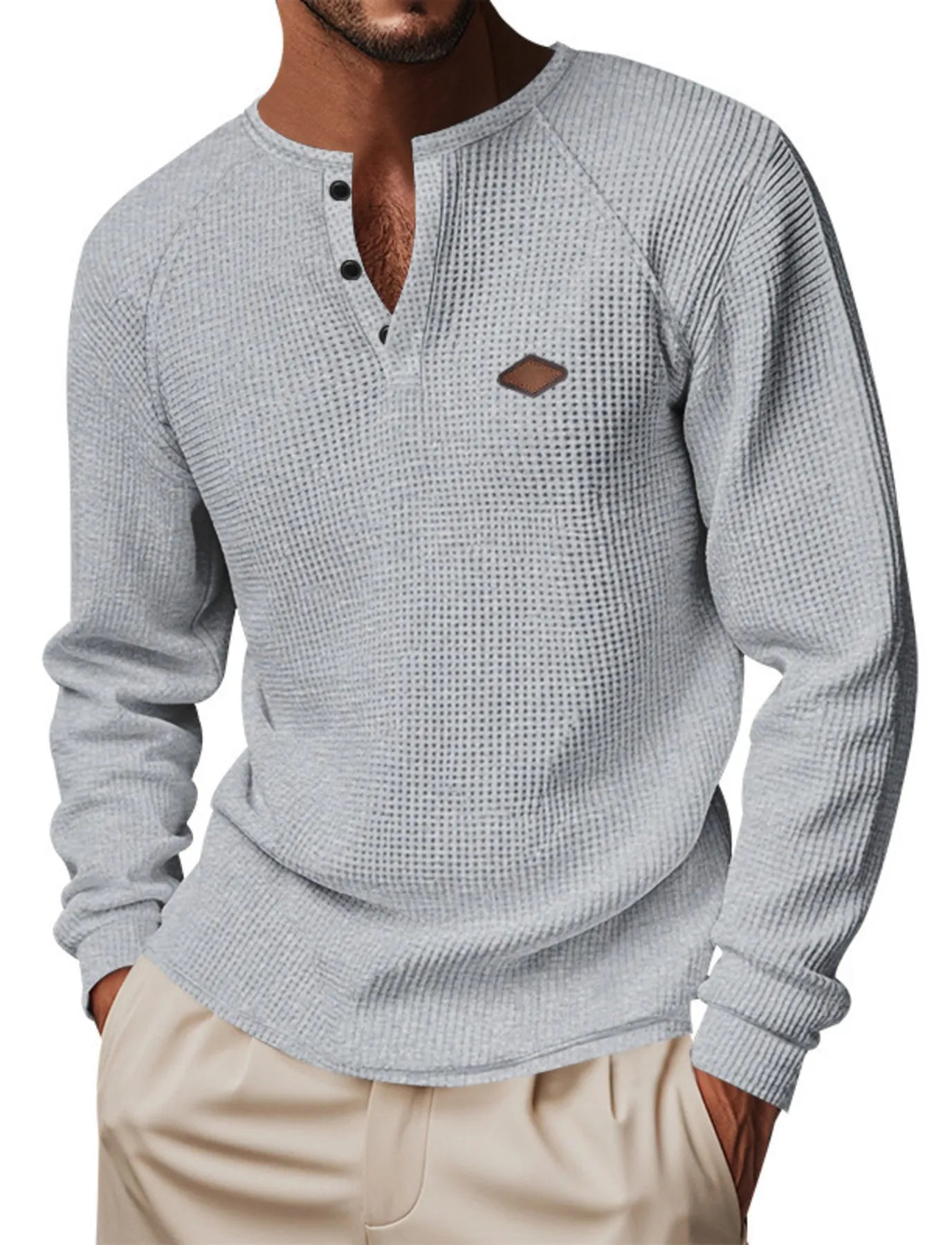 Men's Full Size Button Detail Long Sleeve T-Shirt Plus Size - Tigbul's Variety Fashion Shop