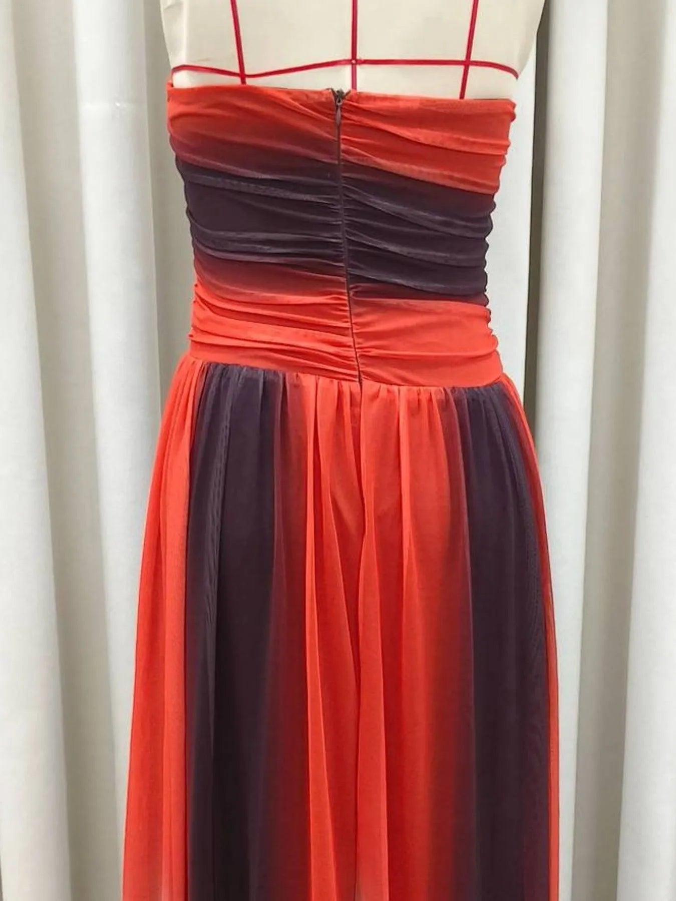 Strapless Cut-Out Rainbow Gradient Maxi Dress - Tigbul's Variety Fashion Shop