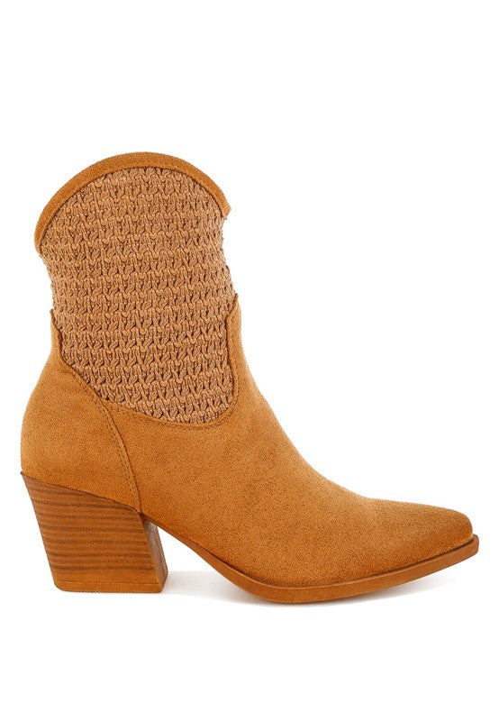 Bimmy Woven Pointy Western Boots - Tigbul's Variety Fashion Shop