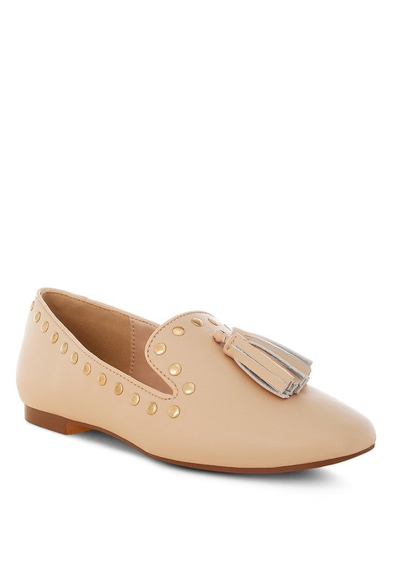 Philoha Studs & Tassels Detail Flat Loafers - Tigbul's Variety Fashion Shop