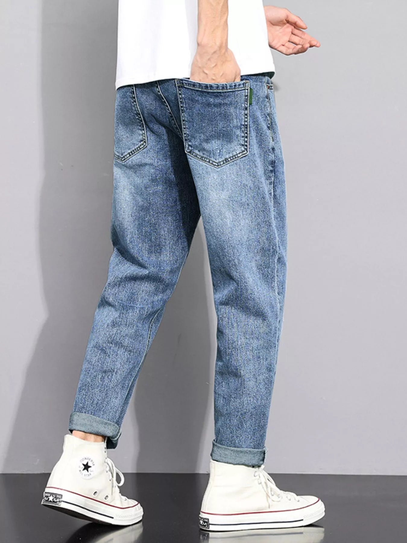 Men's Washed Straight Leg Jeans - Tigbul's Variety Fashion Shop