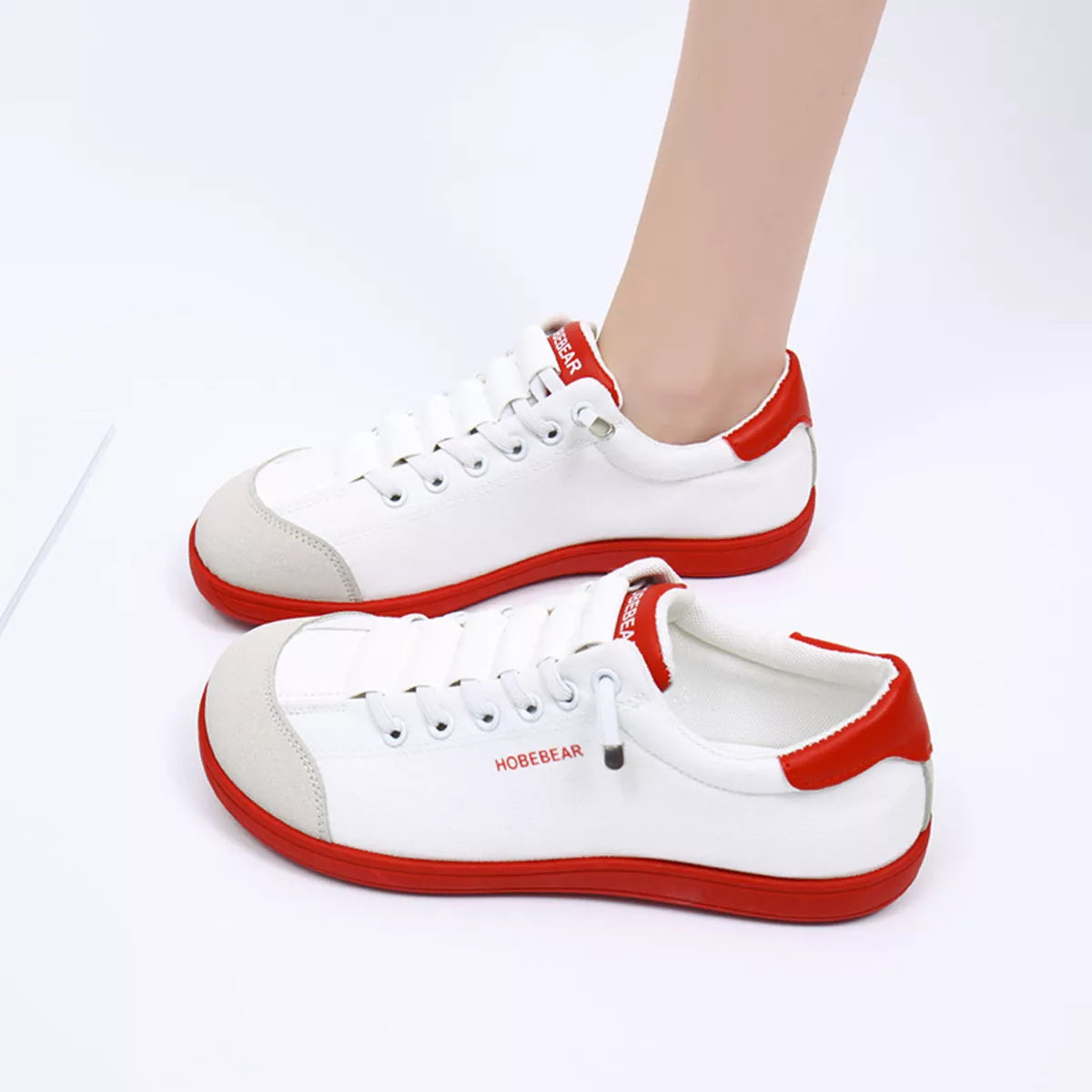 Contrast Lace Up Sneakers - Tigbul's Variety Fashion Shop