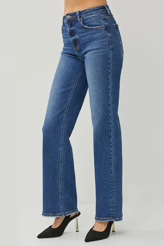 RISEN High Rise Straight Jeans - Tigbul's Variety Fashion Shop