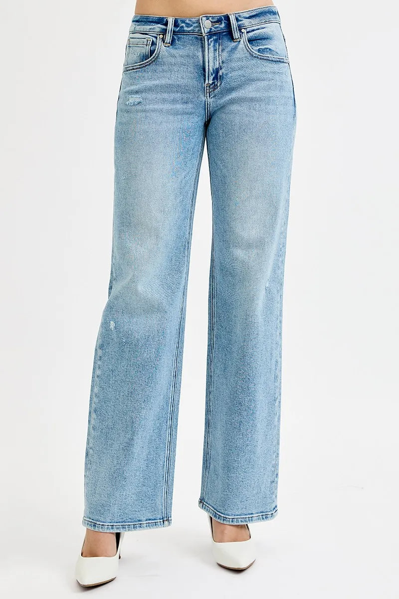 RISEN Full Size Low Rise Ankle Boyfriend Distressed Jeans Plus Size - Tigbul's Variety Fashion Shop