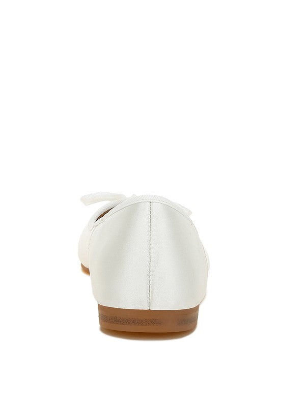Fearless Satin Bow Embellished Ballerinas - Tigbul's Variety Fashion Shop