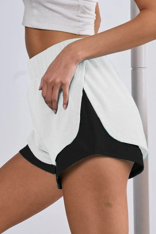 French Terry Knit Color Block with Sid Slit Shorts - Tigbul's Variety Fashion Shop