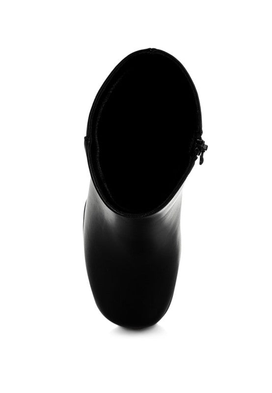 Baltese Zip-Up Chunky Heel Boots - Tigbul's Variety Fashion Shop