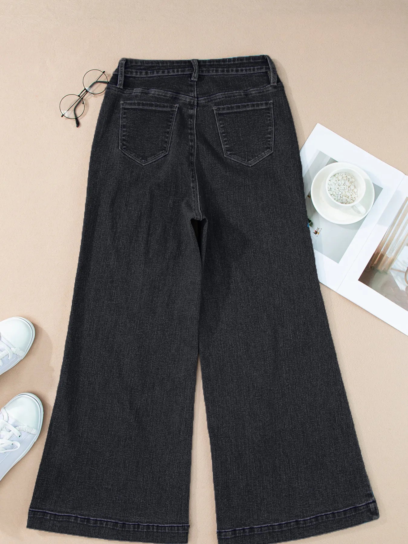 Seam Detail Flared Bottom Ankle Length Jeans - Tigbul's Variety Fashion Shop