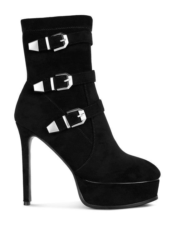 BEAUX High Platform Stiletto Ankle Boots - Tigbul's Variety Fashion Shop