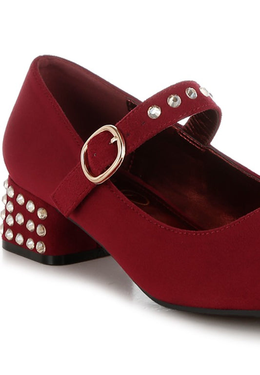 Sima Studded Mary Jane Pumps - Tigbul's Variety Fashion Shop