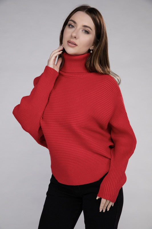 Viscose Dolman Sleeve Turtleneck Sweater - Tigbul's Variety Fashion Shop