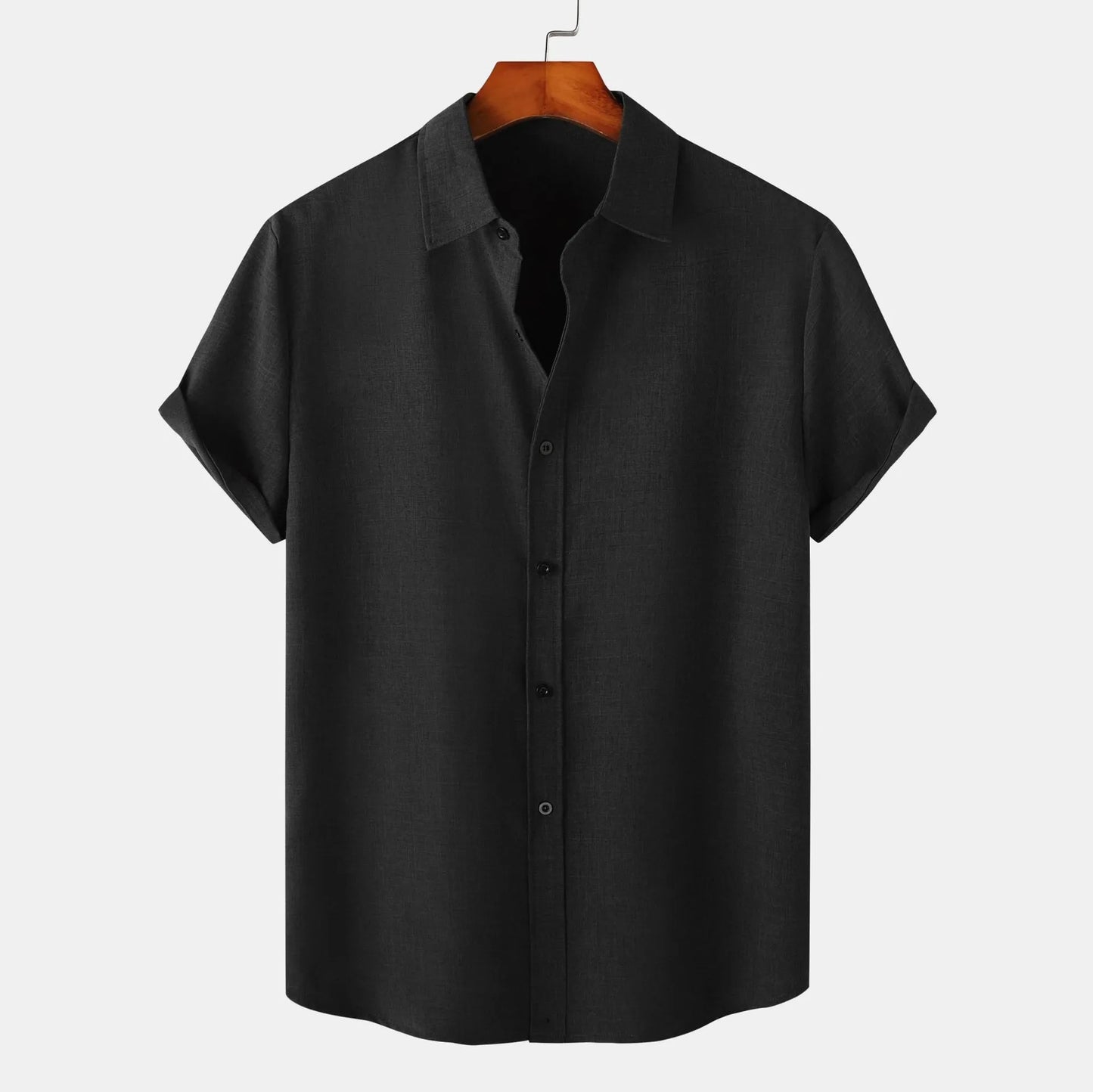 Men's Plus Size Short Sleeve Button-Up Casual Shirt - Tigbul's Variety Fashion Shop