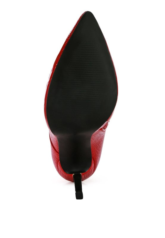ESCALA CROC LACE-UP STILETTO BOOT - Tigbul's Variety Fashion Shop