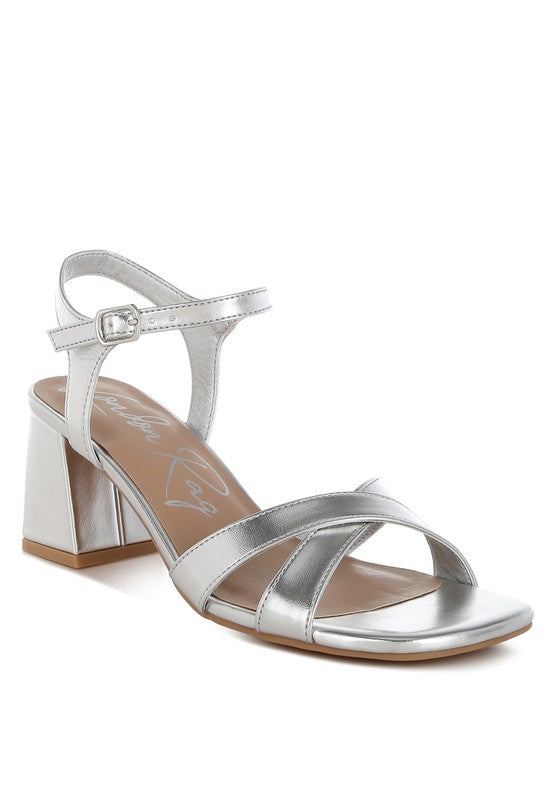 Edessa Metallic Ankle Strap Sandals - Tigbul's Variety Fashion Shop