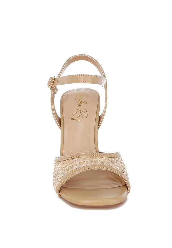 Vilasta Raffia Square Toe Stiletto Heels - Tigbul's Variety Fashion Shop
