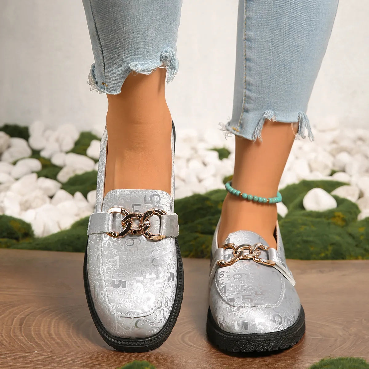 Round Toe Block Heels Loafers - Tigbul's Variety Fashion Shop