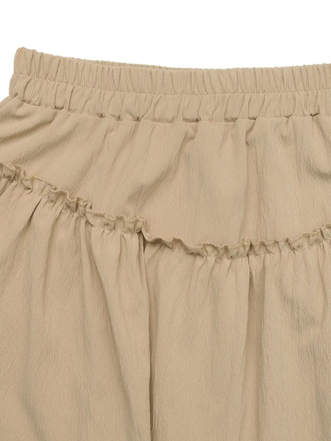 Elastic Waist Layered Skirt - Tigbul's Variety Fashion Shop