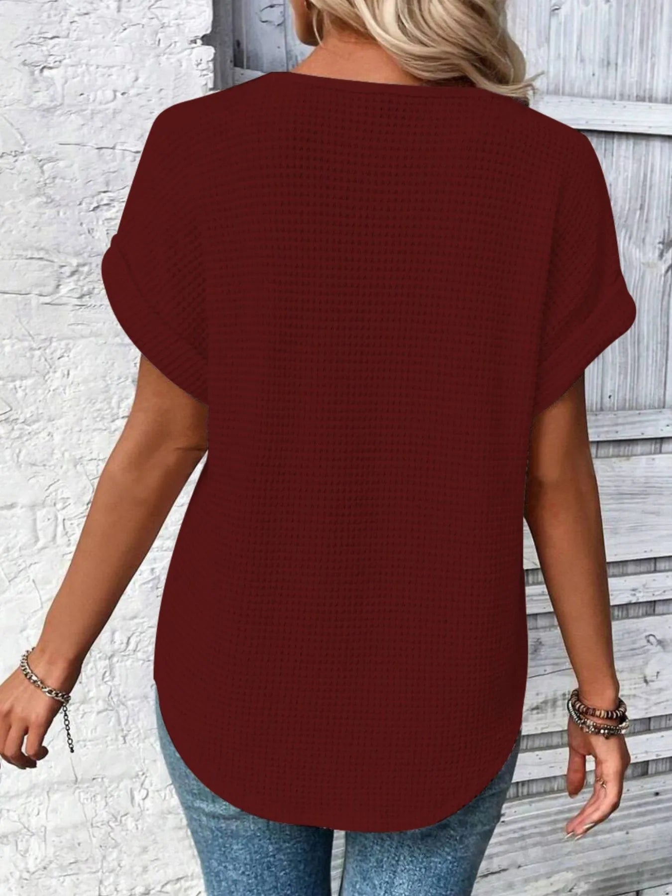 Crochet Lace Short Sleeve Casual T-Shirt - Tigbul's Variety Fashion Shop