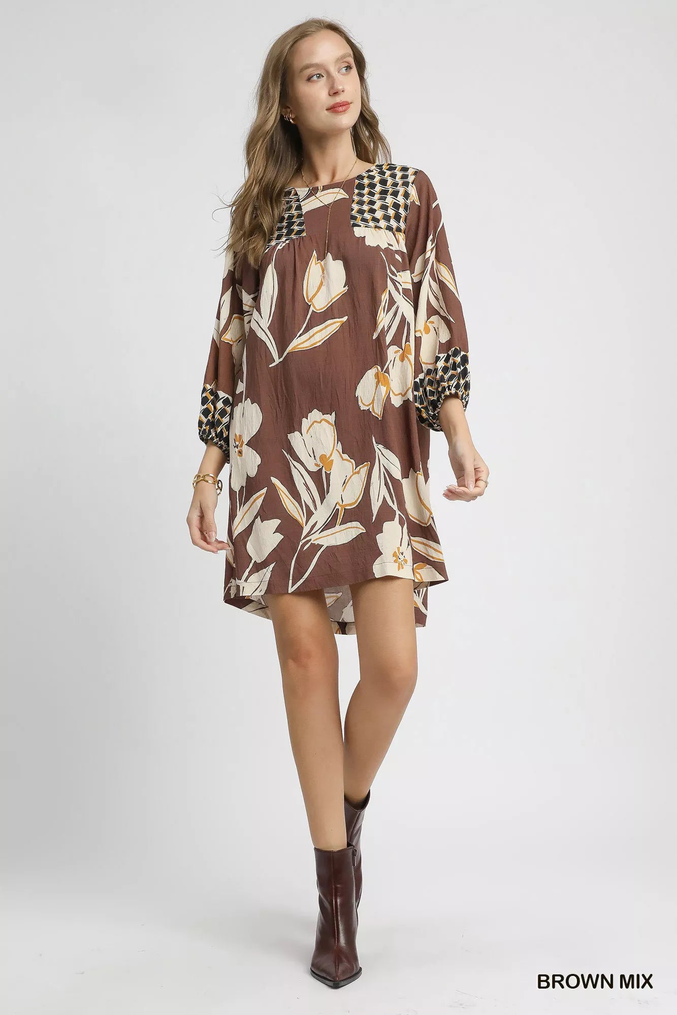 Umgee Floral High-Low Babydoll Dress - Tigbul's Variety Fashion Shop