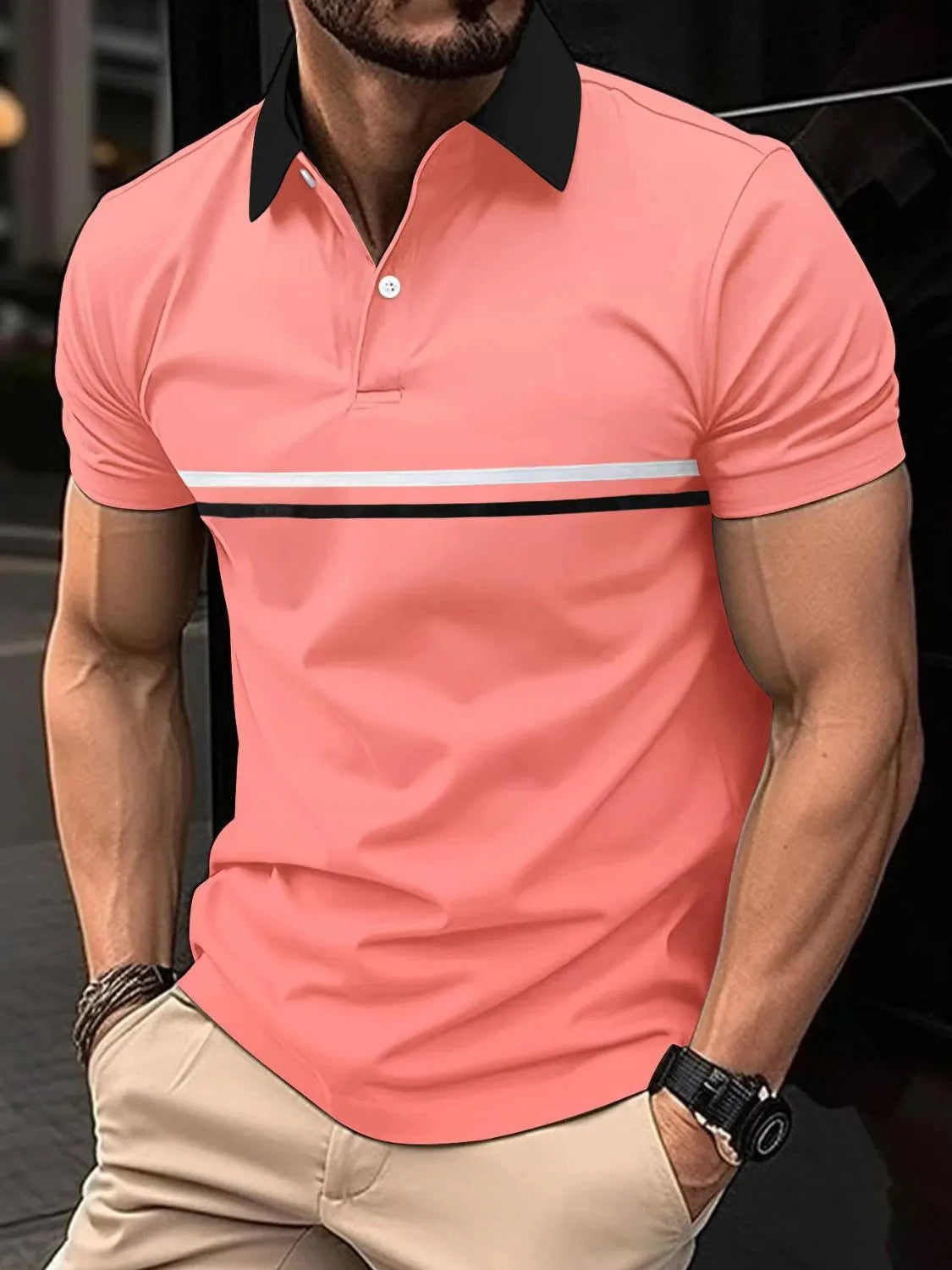 Men's Full Size Collared Neck Short Sleeve Polo Plus Size - Tigbul's Variety Fashion Shop
