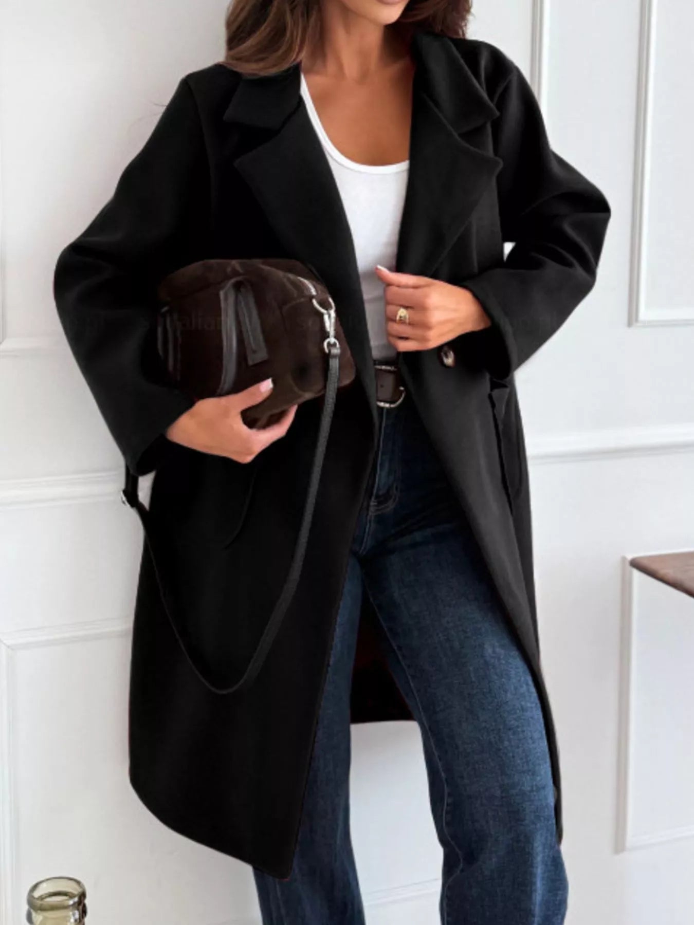 Long-Sleeve Single-Breasted Trench Coat - Tigbul's Variety Fashion Shop