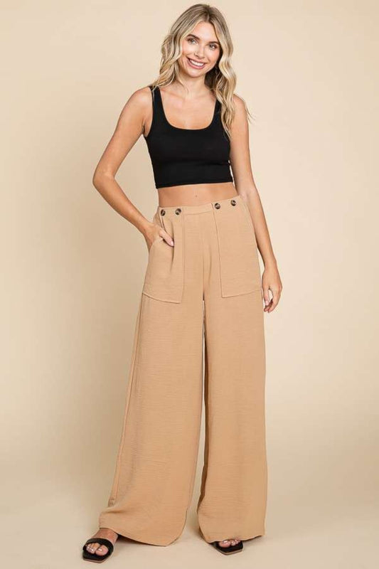 Culture Code Full Size High Waist Wide Leg Cargo Pants - Tigbuls Variety Fashion