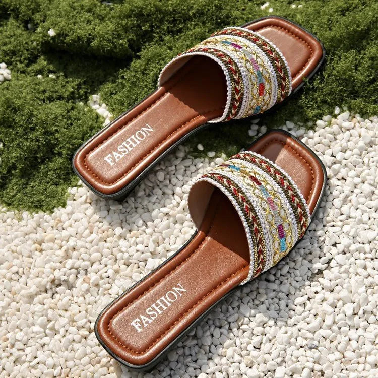 Open Toe Flat Sandals - Tigbul's Variety Fashion Shop