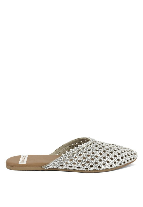 Wendigo Woven Real Leather Mules - Tigbul's Variety Fashion Shop