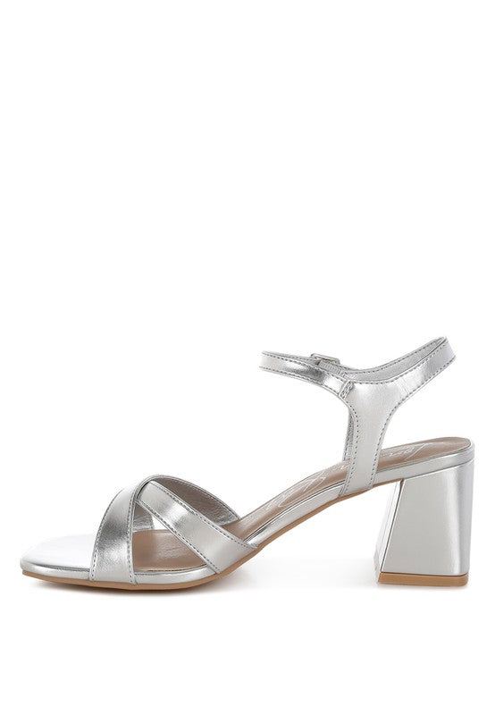 Edessa Metallic Ankle Strap Sandals - Tigbul's Variety Fashion Shop