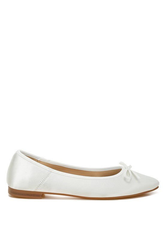 Fearless Satin Bow Embellished Ballerinas - Tigbul's Variety Fashion Shop