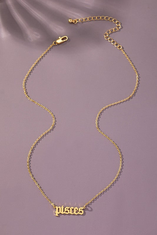 Laser cut zodiac sign pendant necklace - Tigbul's Variety Fashion Shop