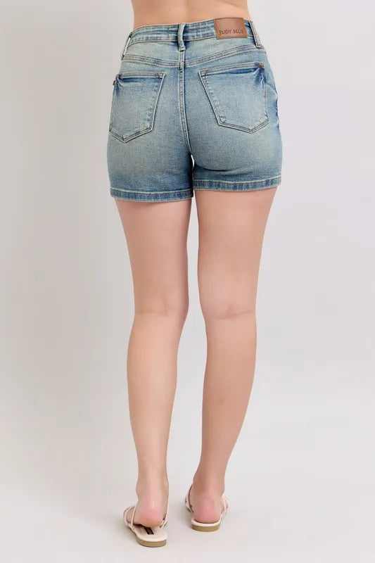 Judy Blue V-Front Vintage Wash Shorts - Tigbul's Variety Fashion Shop