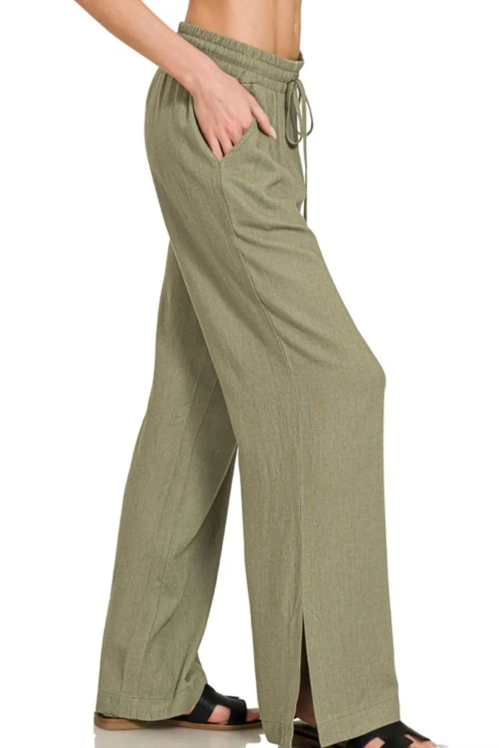 Zenana Linen Drawstring Pants - Tigbul's Variety Fashion Shop