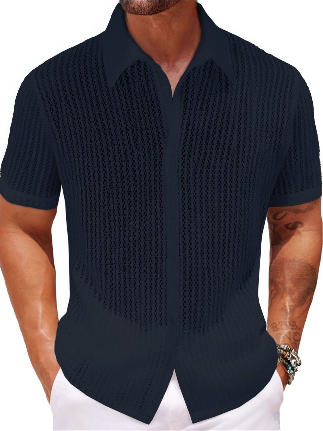 Men's Plus Size Button Down Short Sleeve Shirt - Tigbul's Variety Fashion Shop