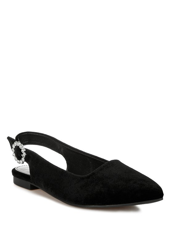 Dolan Velvet Slingback Flat Sandals - Tigbul's Variety Fashion Shop