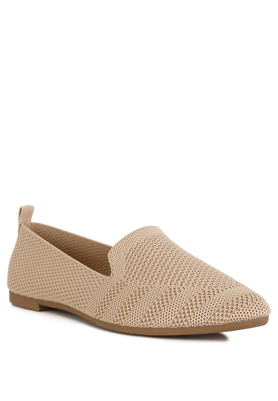 Akili Knit Textile Solid Flats - Tigbul's Variety Fashion Shop